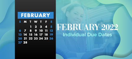 February 2022 calendar with due dates