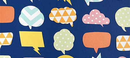 Assorted speech bubbles with geometric patterns
