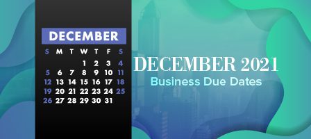 Monthly calendar showing December 2021 events