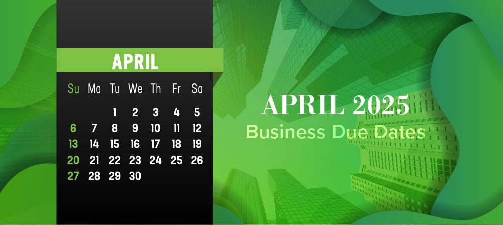 April 2025 schedule on green background