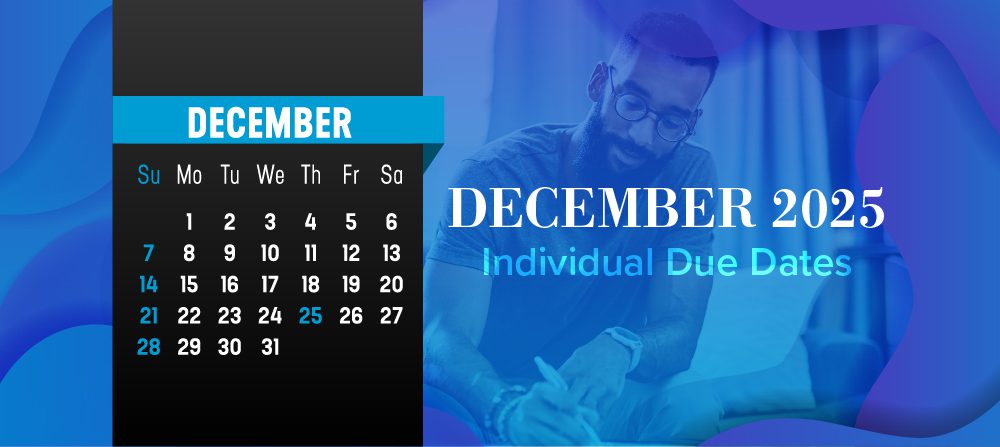 December 2025 schedule with blue design background