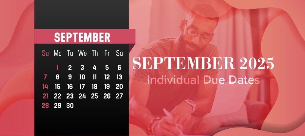 Man writing beside September calendar
