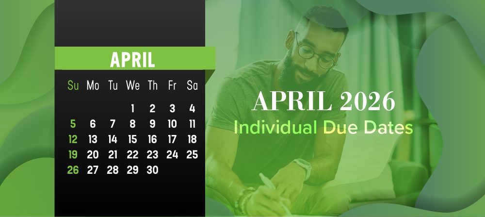 April 2026 calendar with due dates
