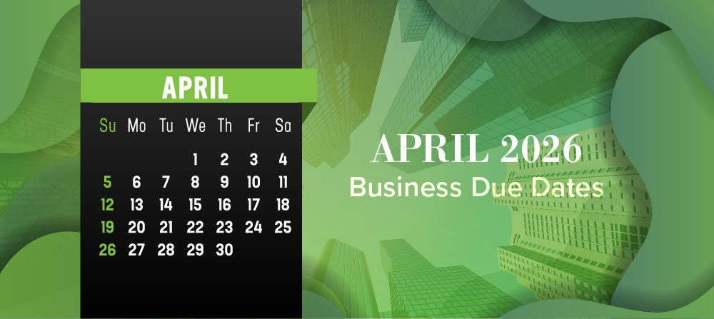 April business deadlines on green background