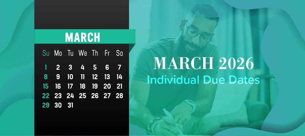 March 2026 schedule and deadlines