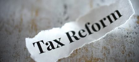 Close-up of tax reform message