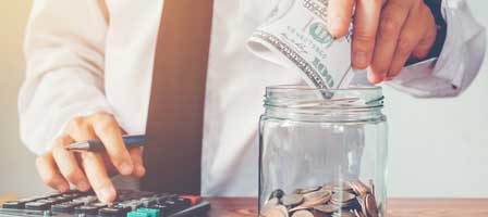 Saving money in a jar
