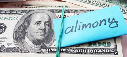 Dollar bills with alimony label