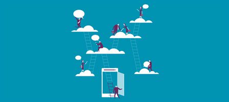 Conceptual teamwork and innovation illustration