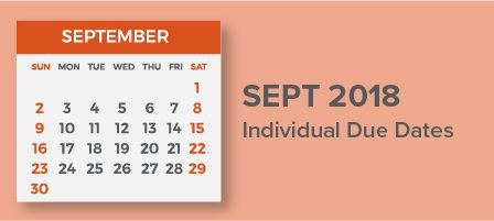 September 2018 due dates reminder