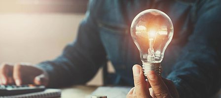 Bright idea concept with light bulb
