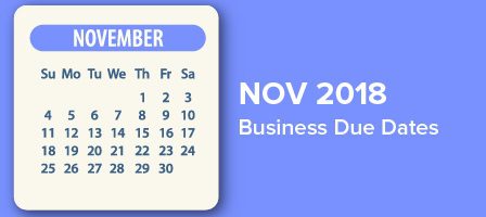 Business due dates November 2018