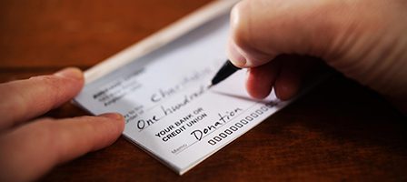 Writing a donation check