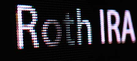 Close-up of Roth IRA display