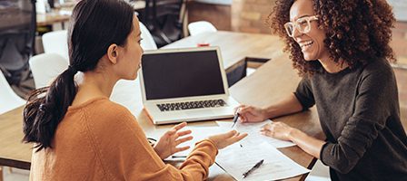Women collaborating in an office setting