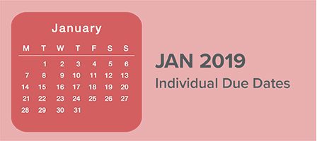 January 2019 deadlines highlighted