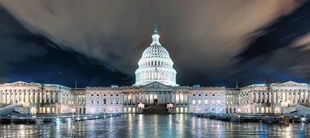 Night view of U.S. Capitol dome
