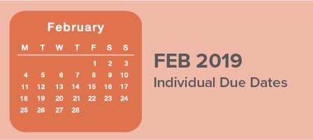 February 2019 monthly schedule reminder