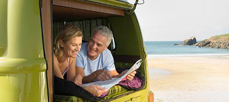 Camper trip by the seaside
