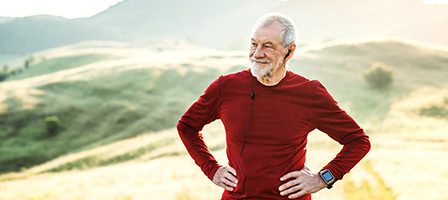 Man enjoying nature in red shirt