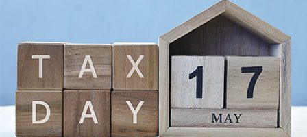Wooden blocks showing Tax Day date