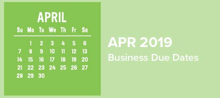 Business schedule for April 2019 dates