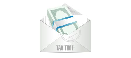 Envelope with cash and tax papers