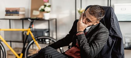 Businessman resting in chair