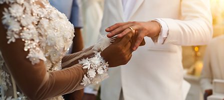 Wedding ceremony ring exchange