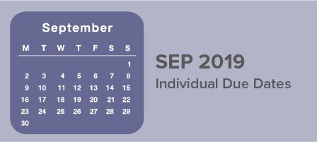 September 2019 schedule reminder