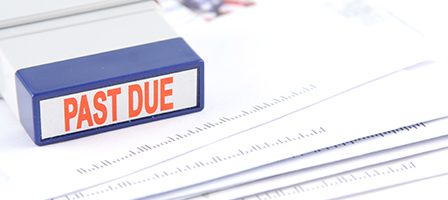 Past due stamp on papers
