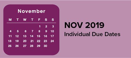 Purple November 2019 individual due dates