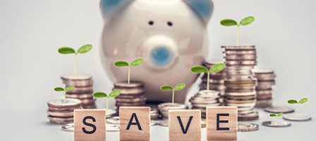 Savings growth concept with piggy bank