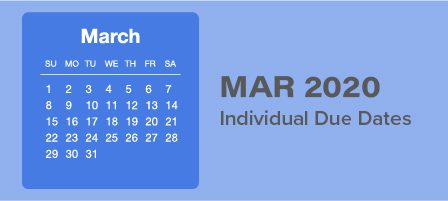 Calendar highlighting March 2020 dates