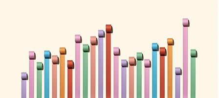 Colorful 3D bar graph illustration