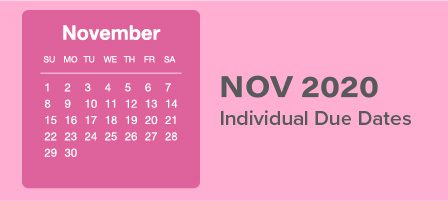 November 2020 individual deadlines