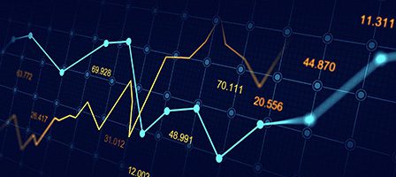 Analytics graph with fluctuating lines