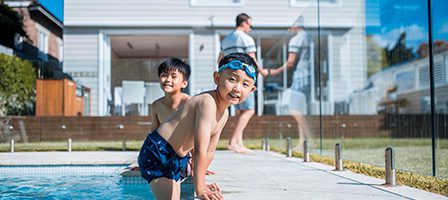 Kids enjoying a sunny swim day