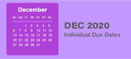 December 2020 schedule reminder