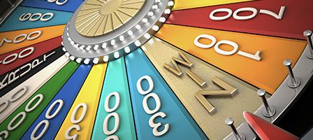 Colorful spinning prize wheel segment