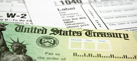 IRS documents with Treasury check
