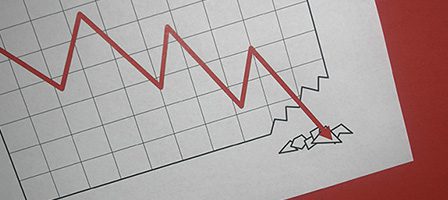 Graph showing a sharp downward trend