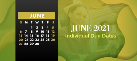 Calendar highlighting June 2021 events