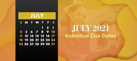 July calendar and due dates reminder