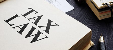 Tax law book on a desk