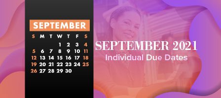 September calendar on colorful background
