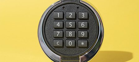 Black numeric keypad security system