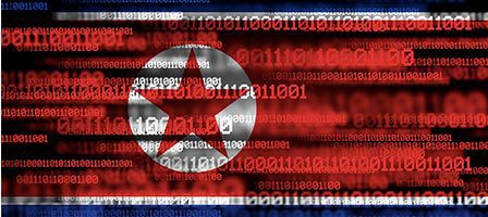 North Korean flag and digital data theme