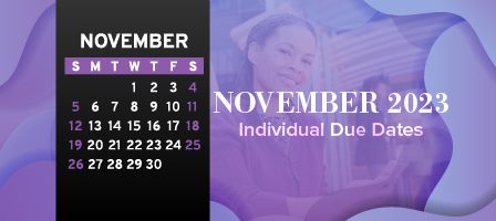 Purple-themed November calendar design
