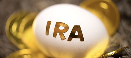 IRA nest egg with gold coins